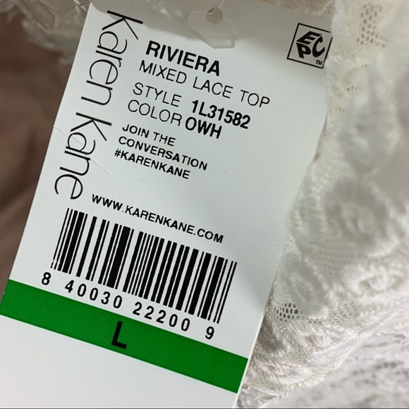 NEW Karen Kane White Eyelet lace Riviera Blouse - Picture 9 of 11
